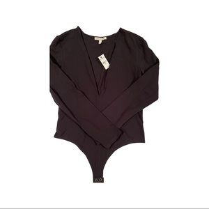 NWT Express L Black Deep V Bodysuit